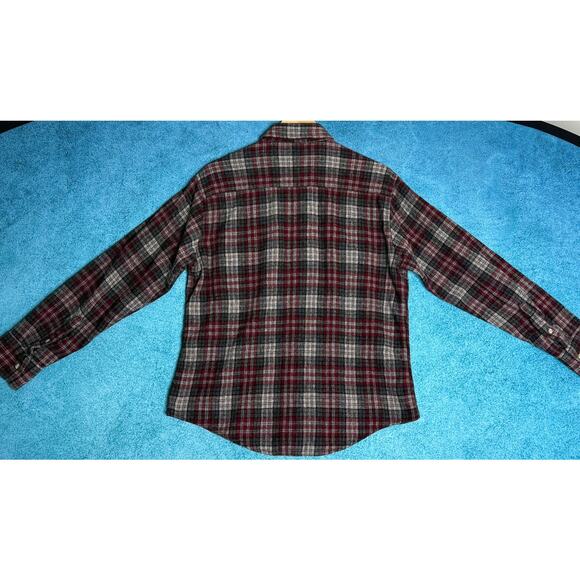 VTG Wild River Wool Shirt Men’s Plaid Gray Red Made in Korea Shacket Sz L - Picture 11 of 13
